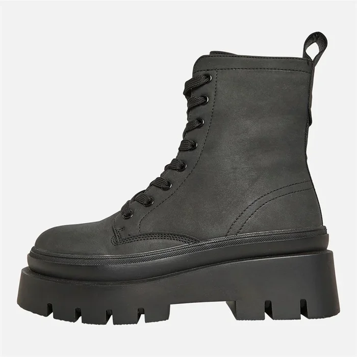 Buy Board Angels Womens Rum Chunky Lace Up Boots Black PU