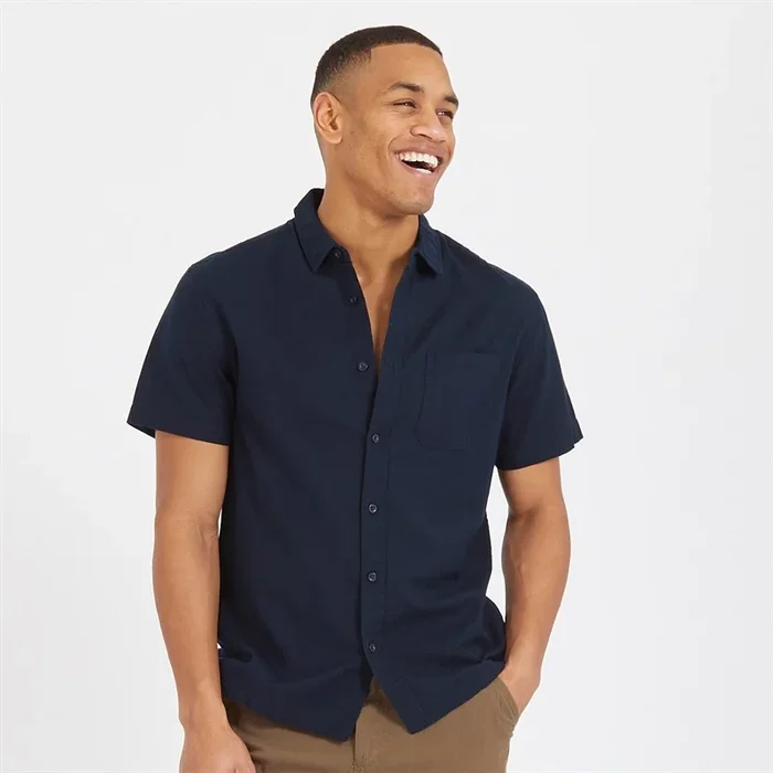 Buy Brave Soul Mens Obliskc Short Sleeve Shirt Navy