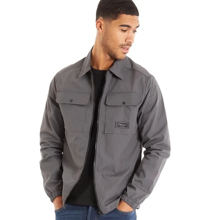 Buy Closure London Mens Utility Overshirt Charcoal