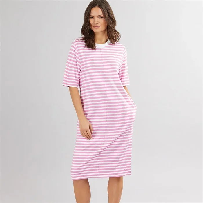 Buy Crew Clothing Womens Ponte Jersey T-Shirt Dress Super Pink/White