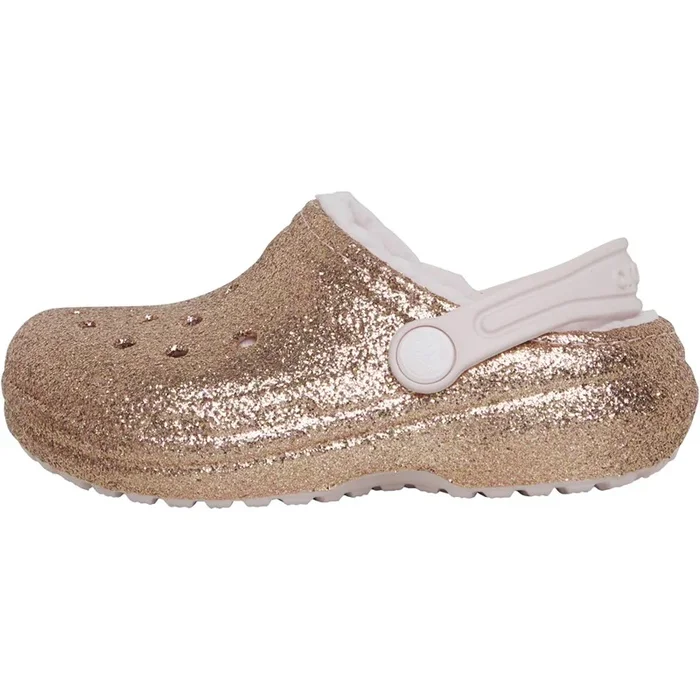 Buy Crocs Kids Classic Lined Clogs Gold/Barely Pink