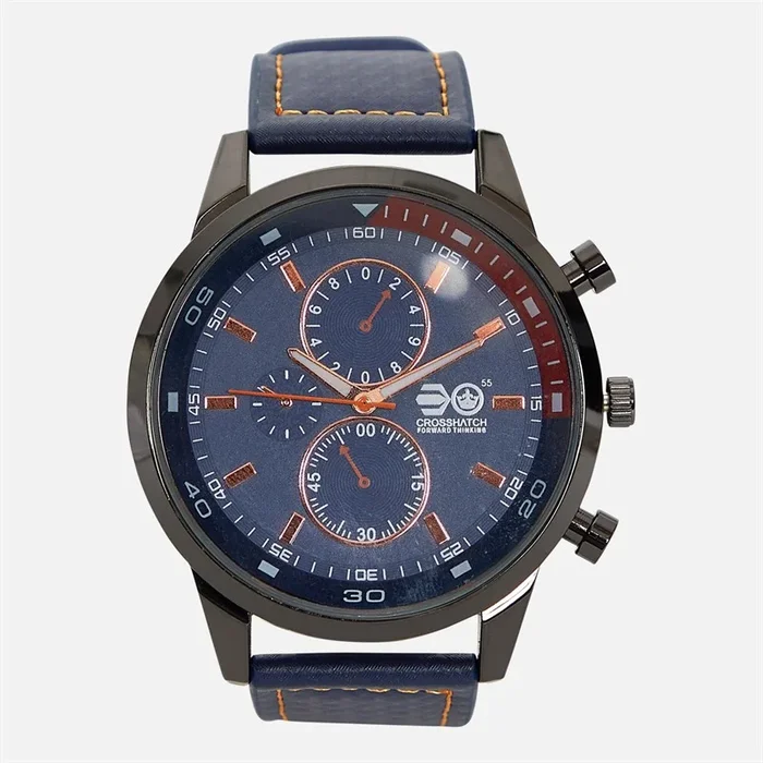 Buy Crosshatch Mens Quartz Analogue Watch Blue