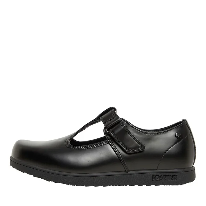 Buy Deakins Junior Girls Bow T-Bar Shoes Black