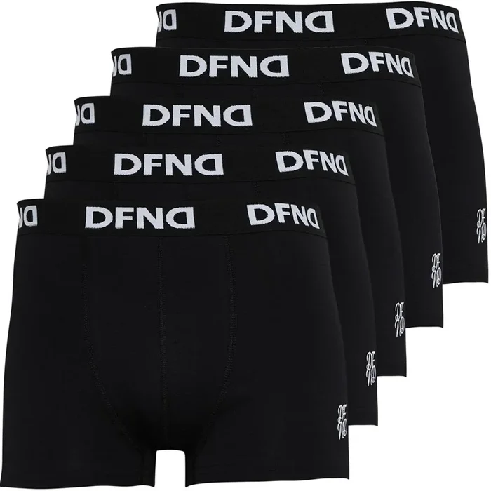 Buy DFND London Mens Johnson Five Pack Boxers Black