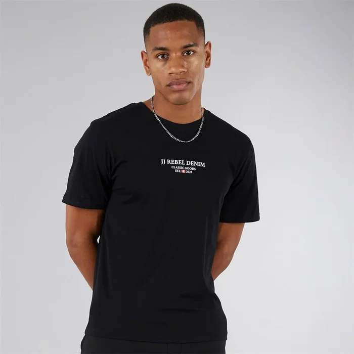 Buy JJ REBEL Mens Print T-Shirt Black