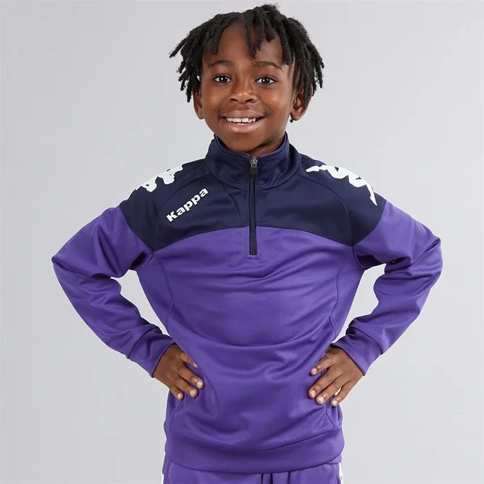 Buy Kappa Junior Boys Vuino 1/2 Zip Training Top Violet/Navy