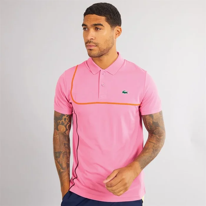 Buy Lacoste Mens Short Sleeve Polo Shirt Reseda Pink/Reseda Pink