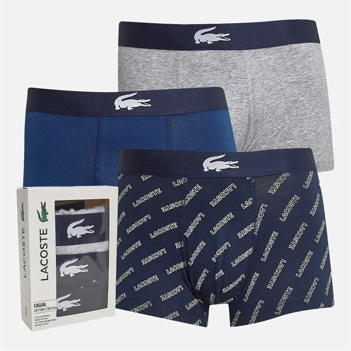Buy Lacoste Mens Three Pack Trunks BCK