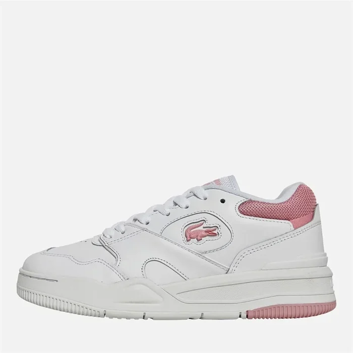 Buy Lacoste Womens Lineshot Trainers White/Light Pink
