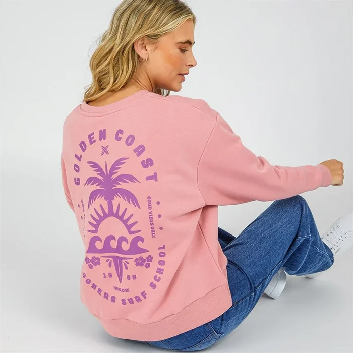 Buy Lagooners Womens Surf School Sweatshirt Peach Pink
