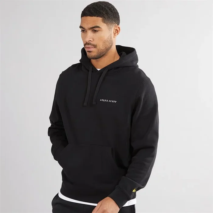 Buy Lyle And Scott Vintage Mens Embroidered Hoodie Z893 Jet Black/White