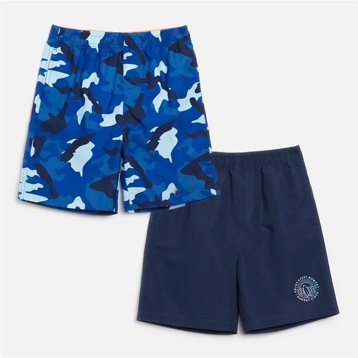 Buy MINOTI Boys Two Pack Swim Shorts Multi/Navy