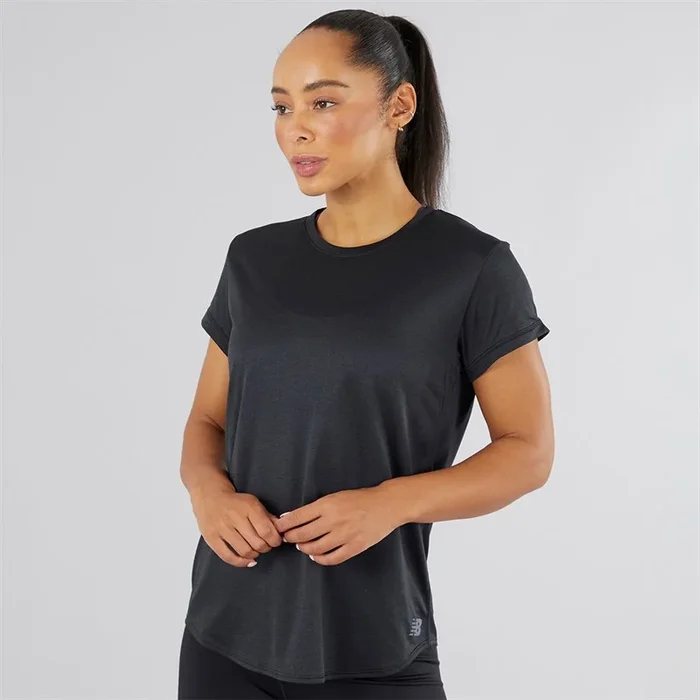 Buy New Balance Womens Heathered Running Top Black