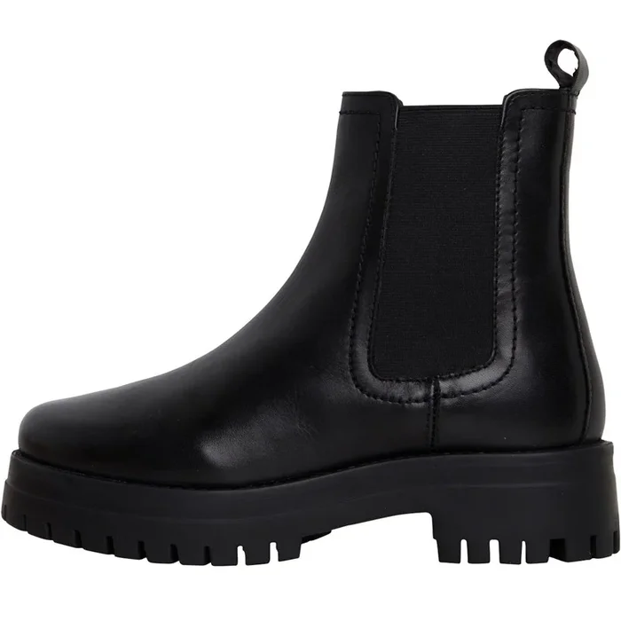 Buy Onfire Womens Leather Chunky Chelsea Boots Black