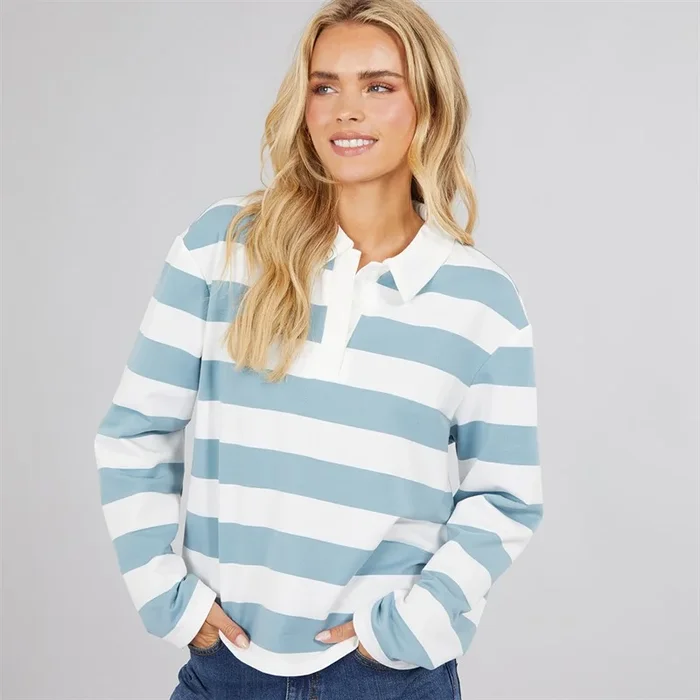 Buy Vero Moda Womens Pernille Long Sleeve Striped Polo Shirt Blue