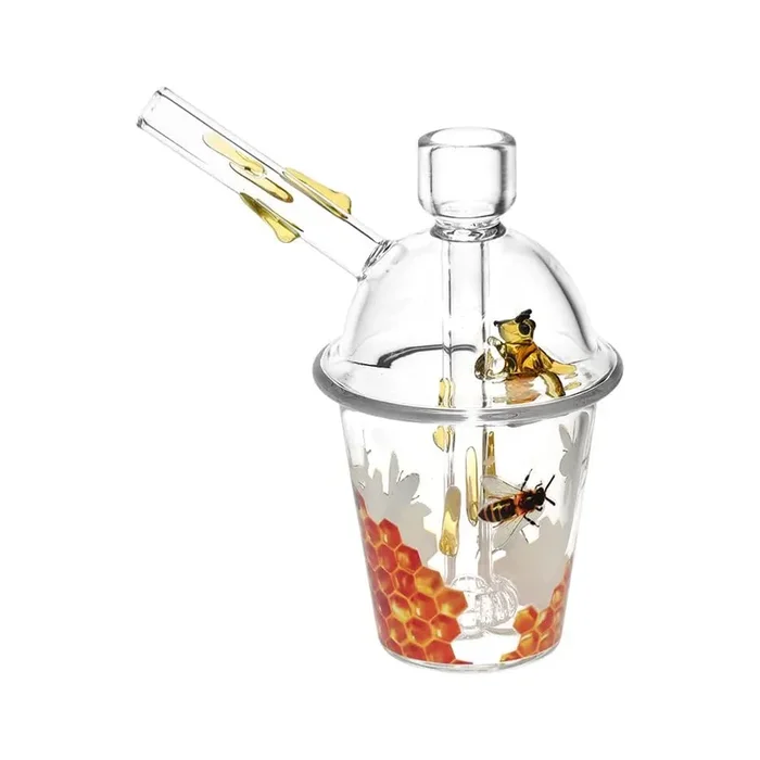 Buzzin’ Bee Glass Cup Bubbler – 5.5″