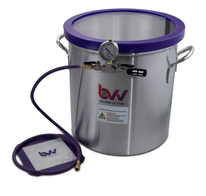 BVV Vacuum Chamber for Resin Infusion & Wood Stabilization (15 Gallon) – High Strength & Durable Aluminum Vacuum Degassing Chamber Kit with Vacuum Pad, Gauge, HVAC Hose & Air Filter