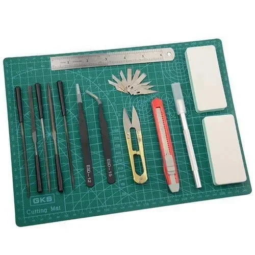 BXQINLENX Professional 15 PCS Gundam Model Tools Kit Modeler Basic Tools Craft Set Hobby Building Tools Kit for Gundam Car Model Building Repairing