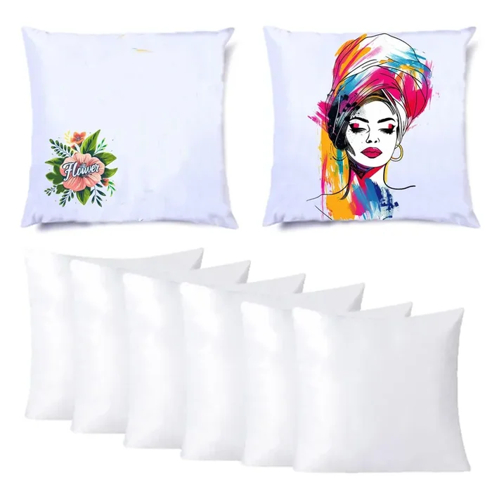 CALCA 10Pcs Plain White Sublimation Blank Pillow Case Covers Decorative Pillowcase Cushion Cover with Concealed Zippers for Heat Press and DTF Printing