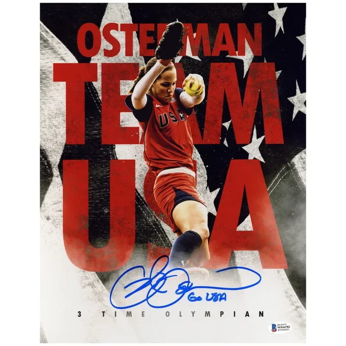 Cat Osterman Autographed 11×14 Metallic Photo USA Olympian Signed BAS COA