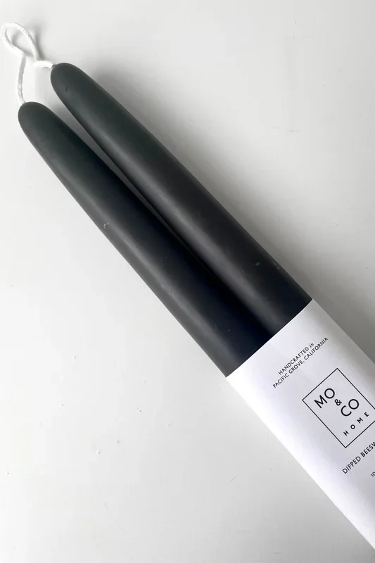 Charcoal 14″ Beeswax Taper Candles