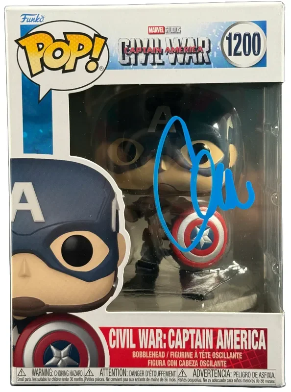 Chris Evans Signed Funko Pop Marvel’s Captain America Autographed ACOA COA