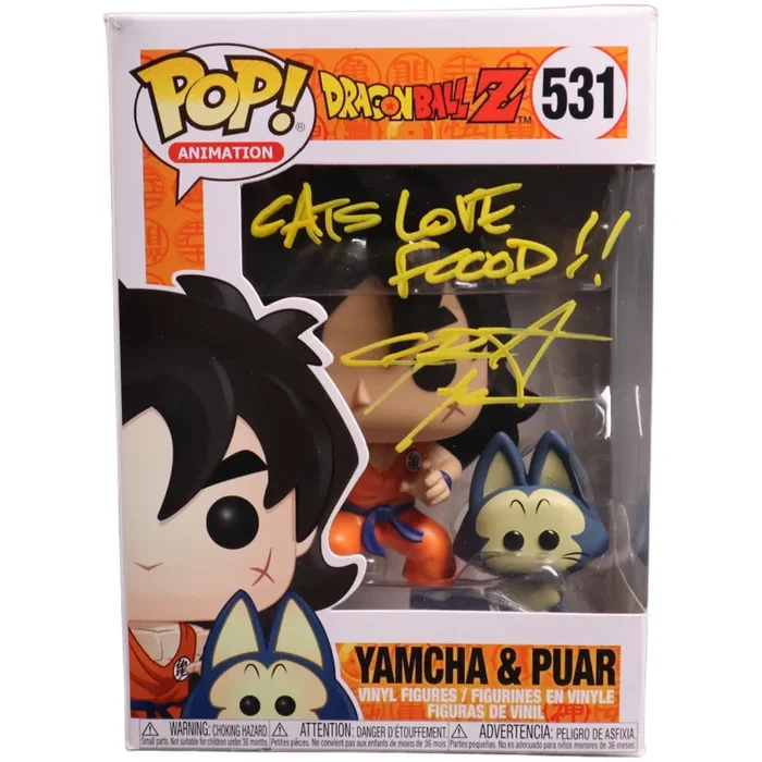 Christopher Sabat Dragon Ball Yamcha & Puar Signed Funko POP Figure Autographed JSA