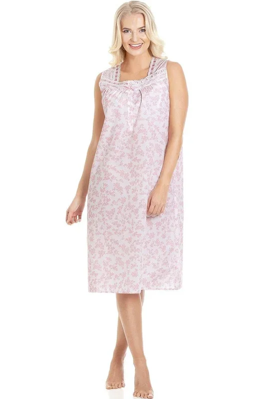 Classic Floral Print Sleeveless Nightdress