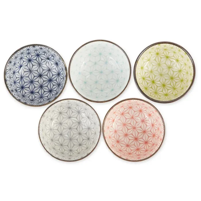 Colored Geometric Japanese Bowls – 3.5″