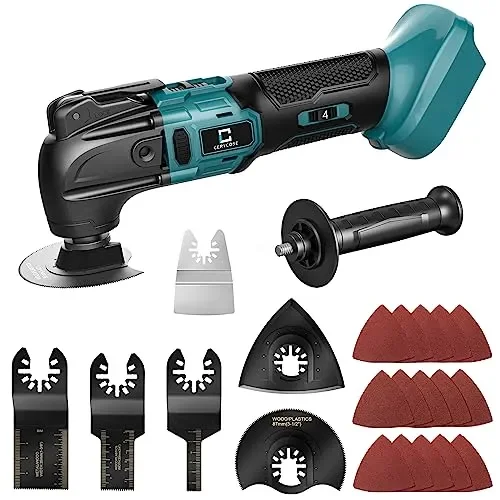 Cordless Oscillating Tool Compatible with Makita Battery, Brushless-Motor Tool with Auxiliary Handle, Oscillating Multi-Tool for Scraping,