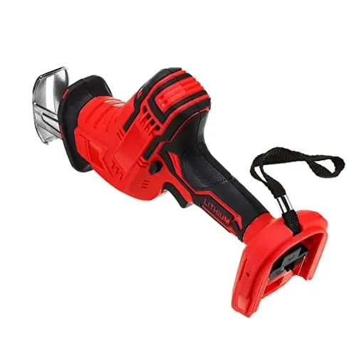 Cordless Reciprocating Saw Variable Speed Portable Woodworking Electric Tool 18V Metal Plastic Red