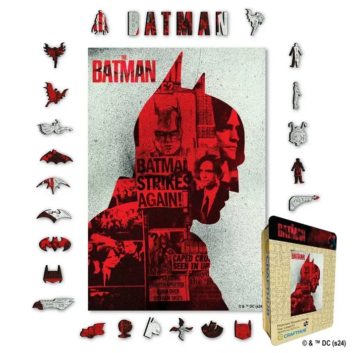 Crafthub DC Wooden Puzzles for Adults – A3 Batman Strike Again with 253 Pieces – Jigsaw Puzzle with Unique Shapes – Family Games for Kids and Adults – 15.4″ x 10.4″ (39.2m, x 26.5cm)