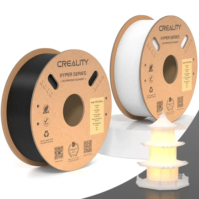 Creality Upgrade Hyper PETG Filament for K1 Max Christmas Decorations, 2024 Latest Batch, High Speed 30-600mm/s 3D Printer Filament PETG, No Stringing Good Layer Adhesion Fit Various 3D Printers