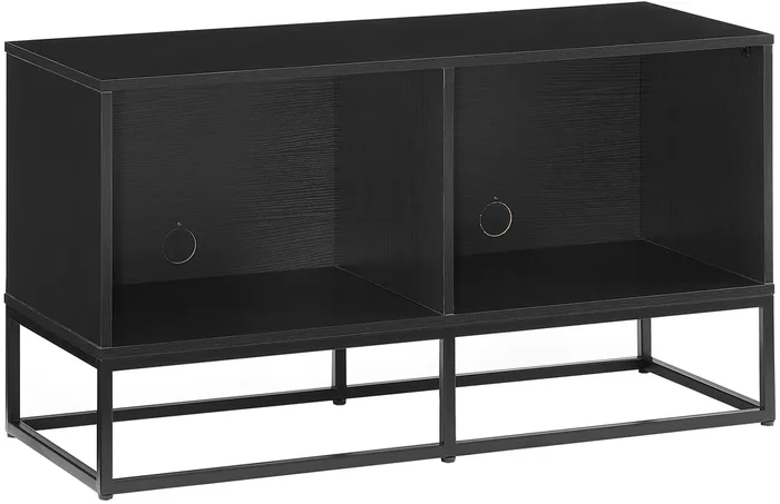 Crosley Furniture Enzo Medium Vinyl Record Storage TV Stand and Entertainment Center, Media Console, Black