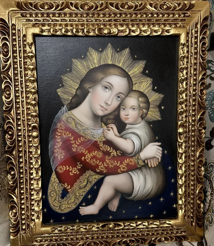 Cusco Oil Painting -Our Lady & Child (Shawl) 16″x20″