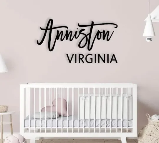Custom Name Sign, First and Middle Name Personalized Name Sign, Personalized Wood Name Sign, Wooden Nursery Name Sign, Stacked Name Sign
