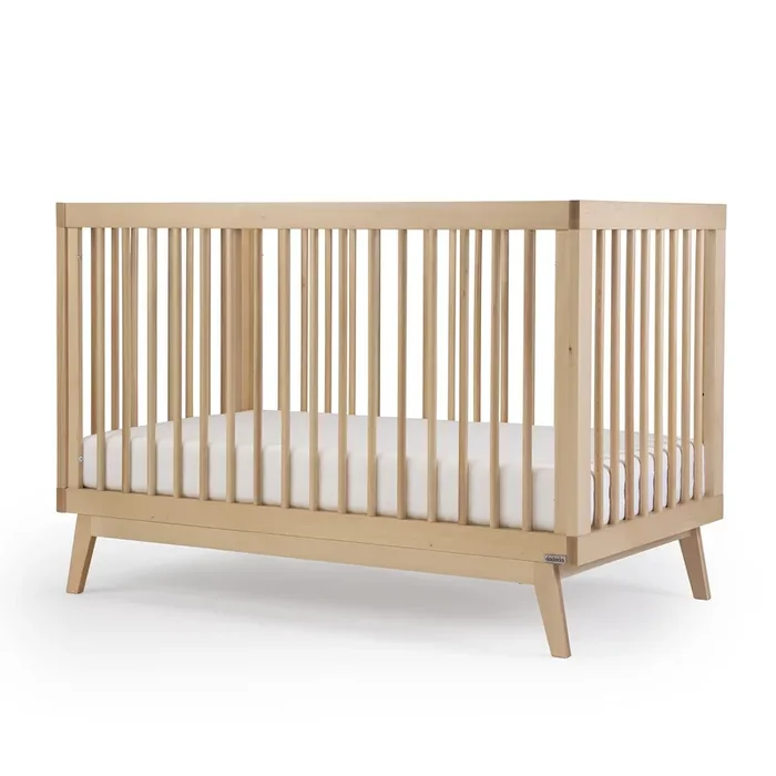 dadada Baby Soho 3-in-1 Convertible Crib – Made in Italy, GREENGUARD Gold, Adjustable Mattress Height, Solid Beechwood – Baby-Safe Finish, Modern