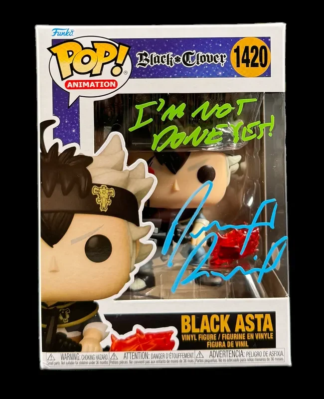 Dallas Reid Signed Funko Pop Black Clover Asta #1420 Autographed JSA COA
