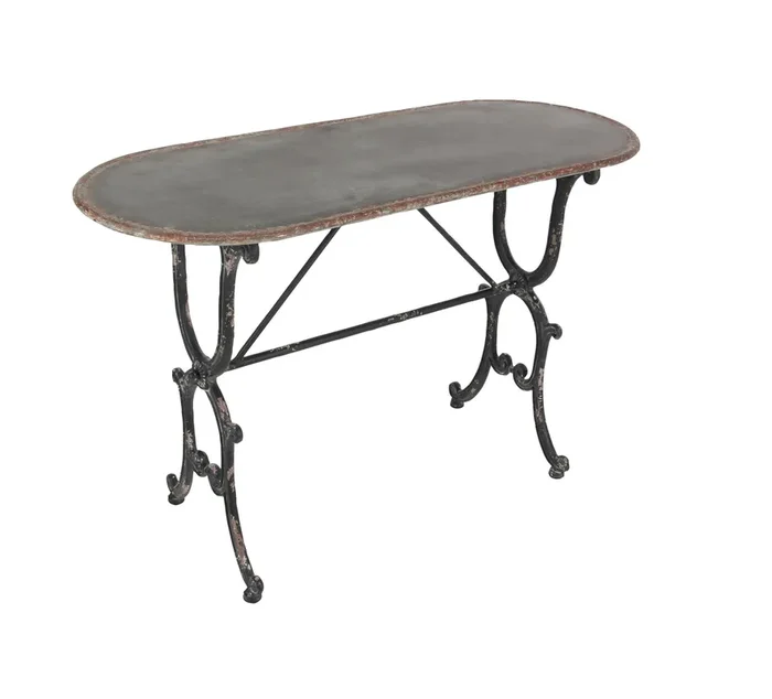 Deco 79 Metal Console Table with Distressed Accents, 45″ x 18″ x 29″, Gray, LARGE SIZE
