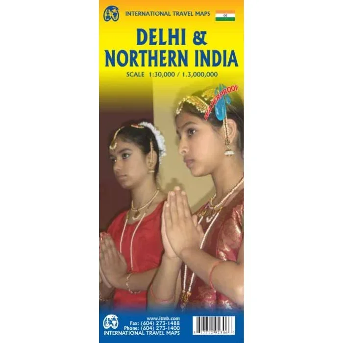 Delhi & Northern India ITMB Travel Reference Map 1:30,000 / 1:3,000,000