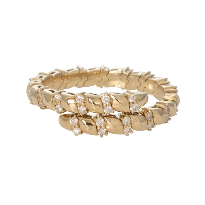 Diamond 14K Yellow Gold Flexible Bypass Ring