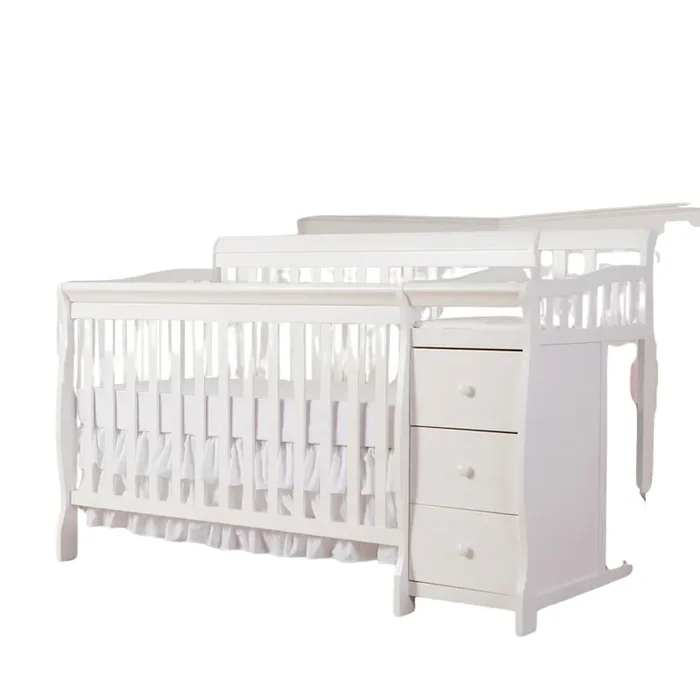Dream On Me 5 In 1 Brody Convertible Crib With Changer In White, Greenguard Gold Certified, Comes With 1″ Changing Pad, Non-Toxic Finish, Made Of Durable Pinewood