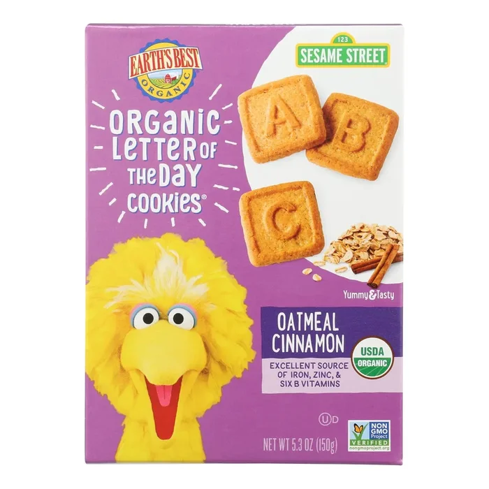 Earth’s Best Organic Letter Of The Day Oatmeal Cinnamon Cookies – Case Of 6 – 5.3 Oz.
