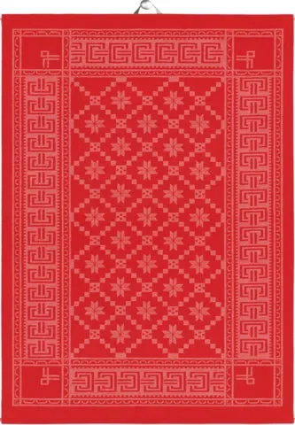 Ekelund Ättebladrose Red Tea Towel 20×28