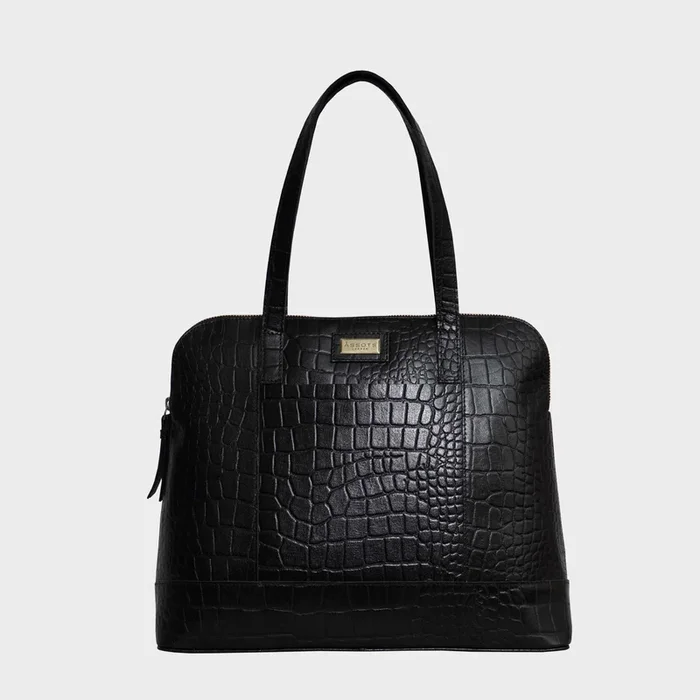 EVA’ Croc Embossed Real Leather Designer Unlined Tote Bag