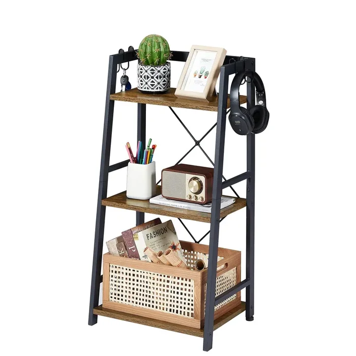 EYOCAL 3-Tier Bathroom Ladder Shelf, Standing Tower Shelf Bookcase Freestanding Tower for Living Room Home and Office