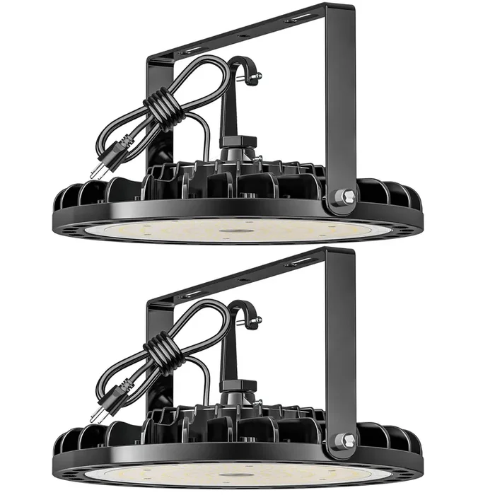 Flakeeper LED High Bay Light 150W 2PCS, 22500 LM with US Plug 5ft Cable (150LM/W), 5000K Daylight, Waterproof, UFO Commercial Industrial Warehouse
