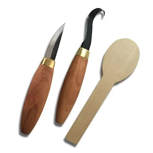Flexcut Spoon Carving Kit, Wood Carving Knife Set for Beginners and Professionals, Includes Step-by-Step Instructions, Stub Sloyd Knife, Bevel Sloyd