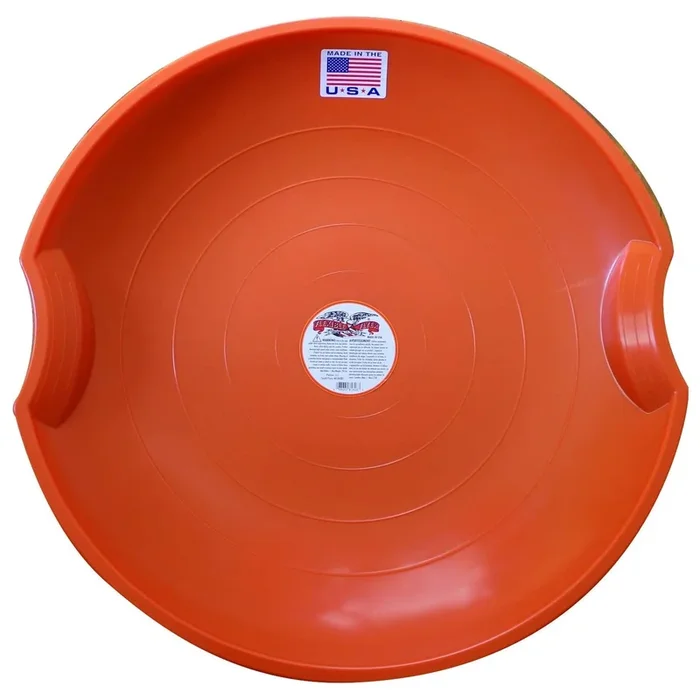 Flexible Flyer Flying Saucer 26″ Plastic Snow Sled for Kids and Adults, Orange