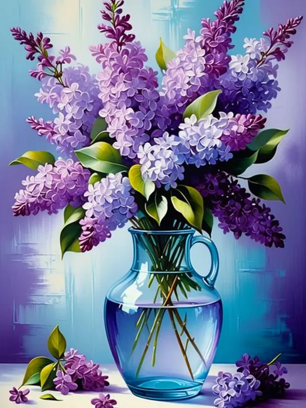 Flower Diamond Arts Kits for Adults-Flowers Diamond Painting Kits for Adults, 5D Vase Diamond Art Kits, DIY Floral Gem Art DIY Crafts Kits Home Wall Decor Gifts 12×16 inch